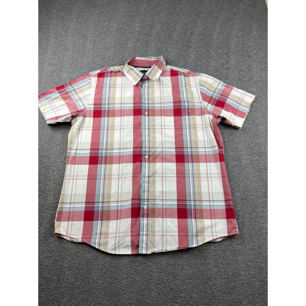 Van Heusen Men's Size Large Red Classic Fit Short Sleeve Casual‎